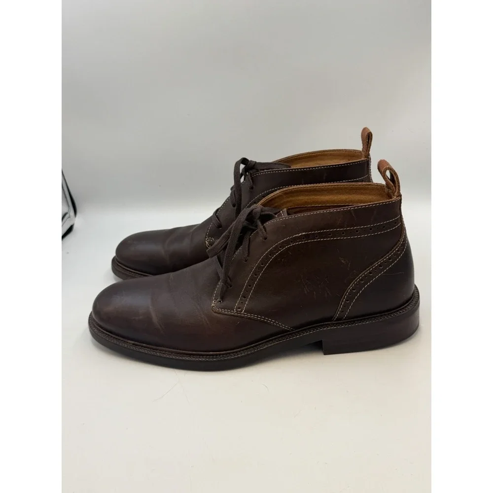 Johnston & Murphy Men's 11.5 M Brown Leather Chukka Boots Brogue Lace Up